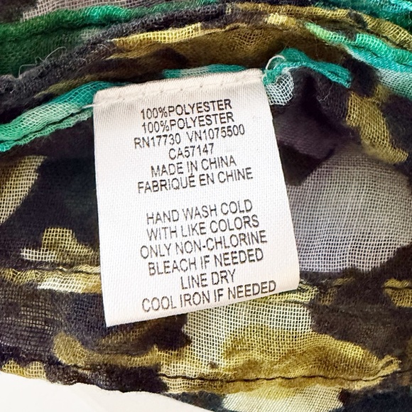 Floral Infinity Scarf - Black, Green, Purple - Picture 6 of 7